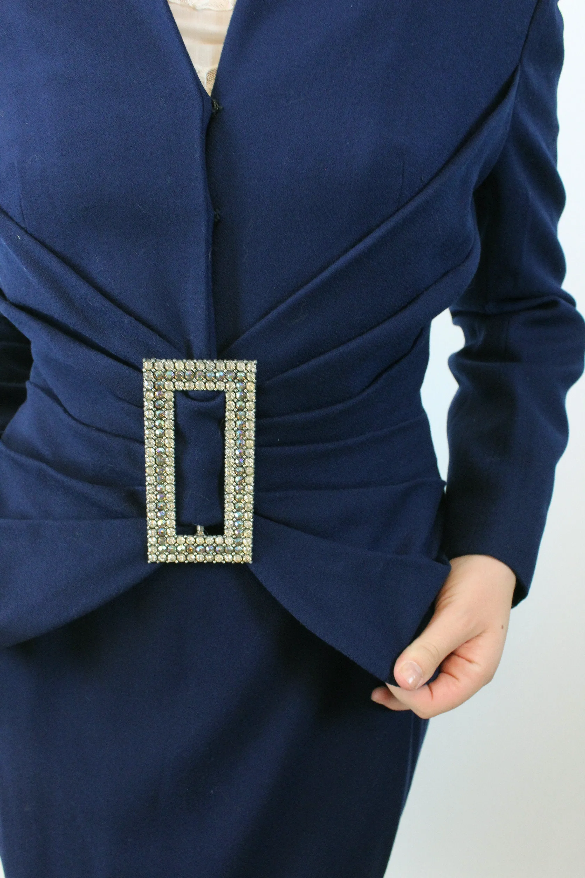 1950s LILLI ANN rhinestone buckle SUIT medium | new fall