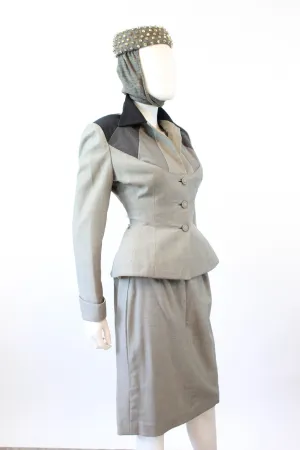 1950s LILLI ANN sharkskin peplum SUIT xs | new winter