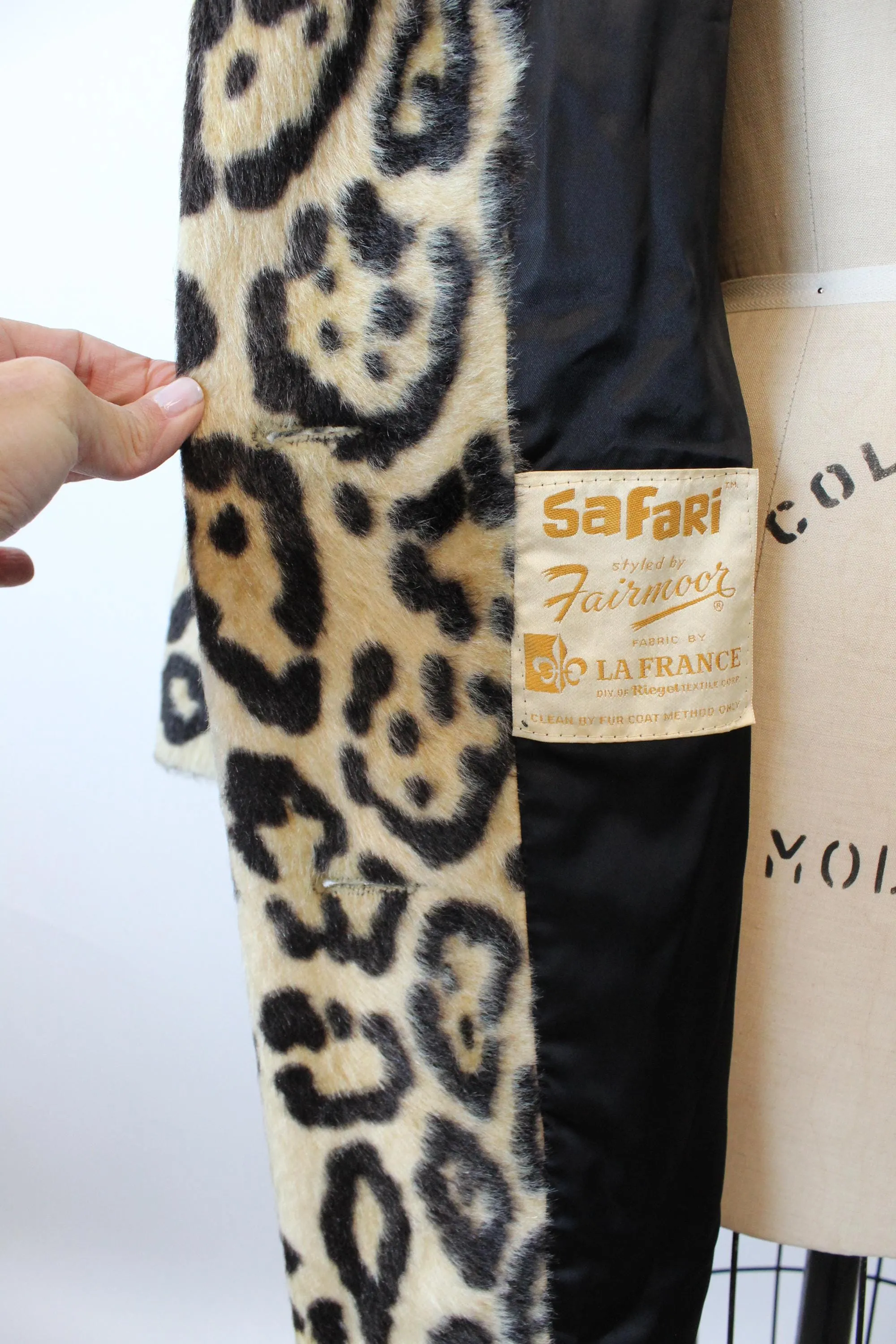 1960s 1969 documented SAFARI faux jaguar coat | new fall winter