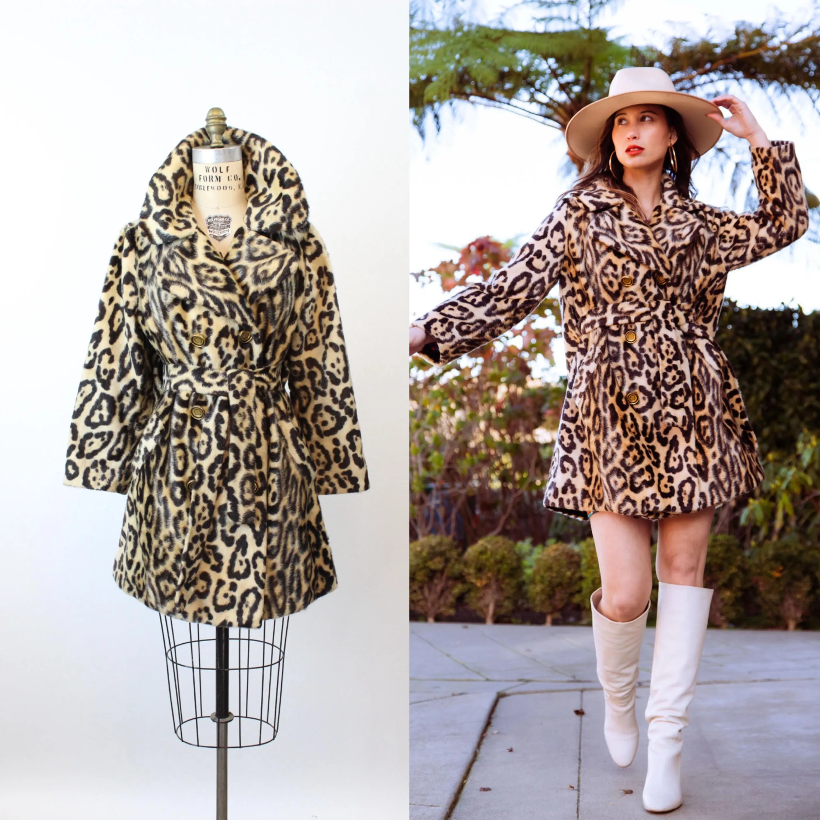 1960s 1969 documented SAFARI faux jaguar coat | new fall winter