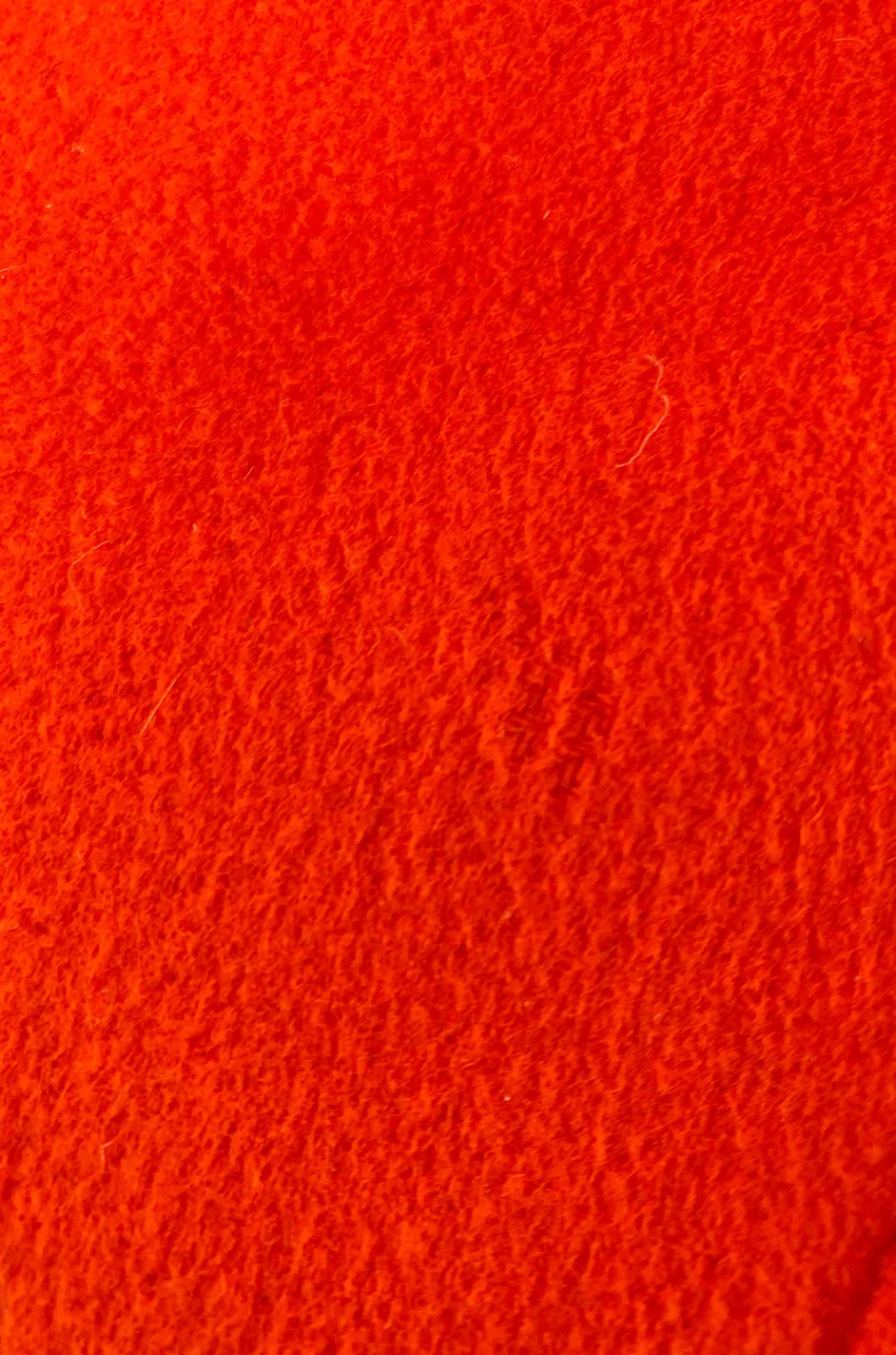 1971 Courreges Numbered Hyperbole Bright Orange Wool Coat w Quilted Interior