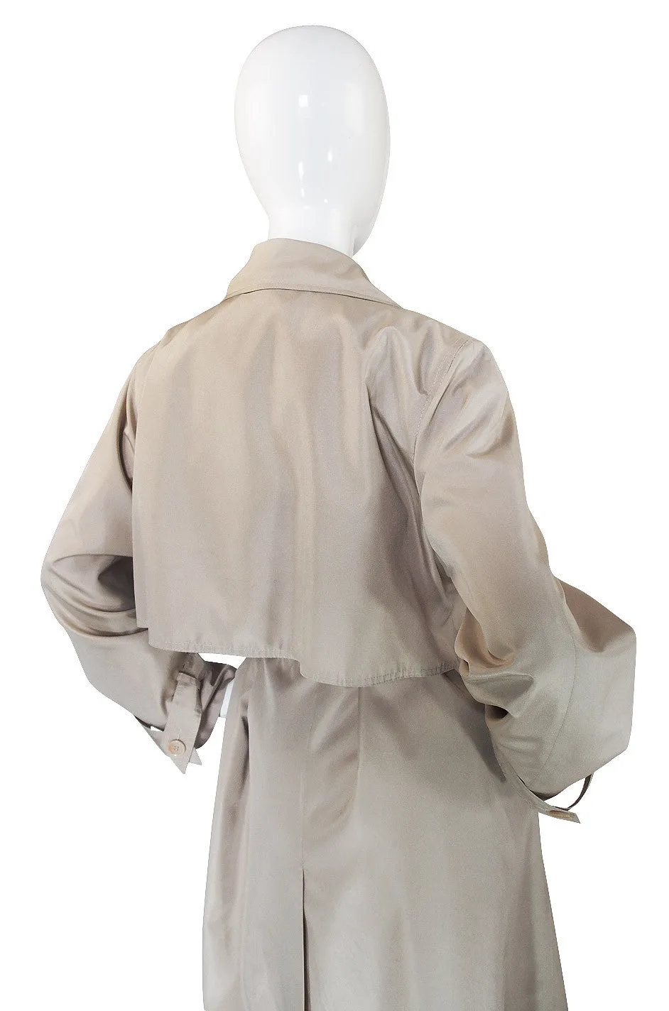 1980s Silk Look Celine Camel Trench Coat