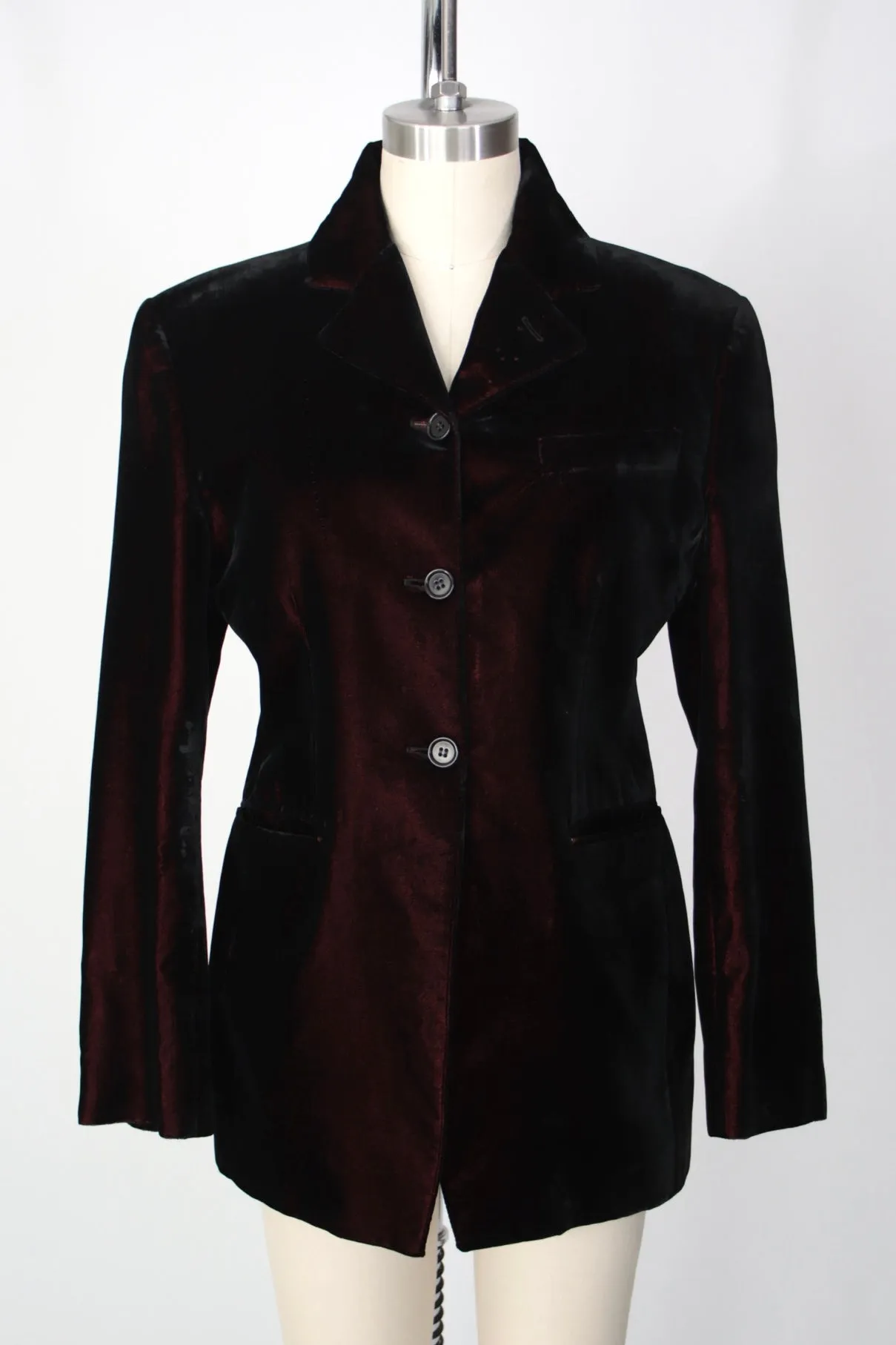 1990s Romeo Gigli Velvet Fitted Blazer