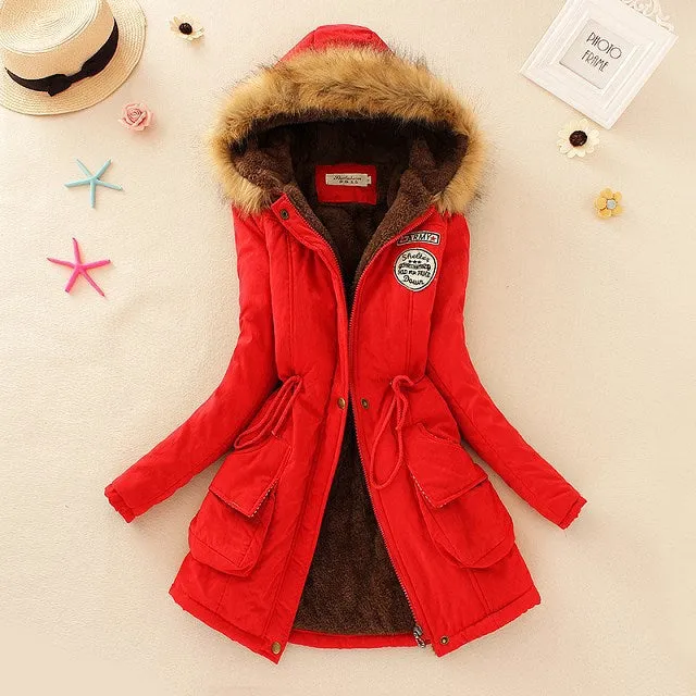 2019 New Parkas Woman Winter Coat Thicken Cotton Jacket Women's Outwear Faux Fur Coats For Women Thick Overcoat Drop Shipping