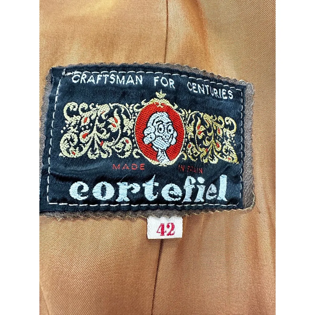 70s Men VTG Cortefiel Brown Trench Coat Made in Spain Sz 42 M