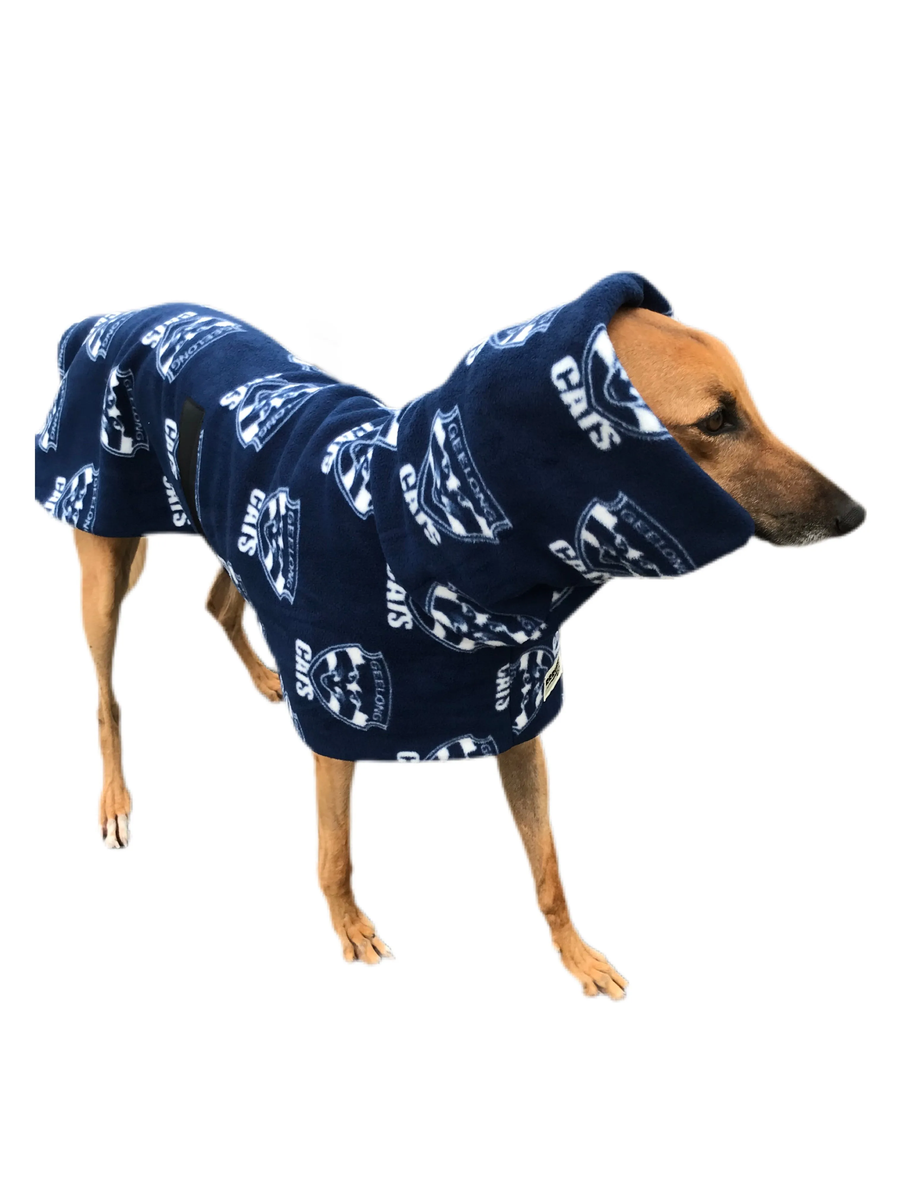 AFL Geelong inspired greyhound coat deluxe style double polar fleece washable