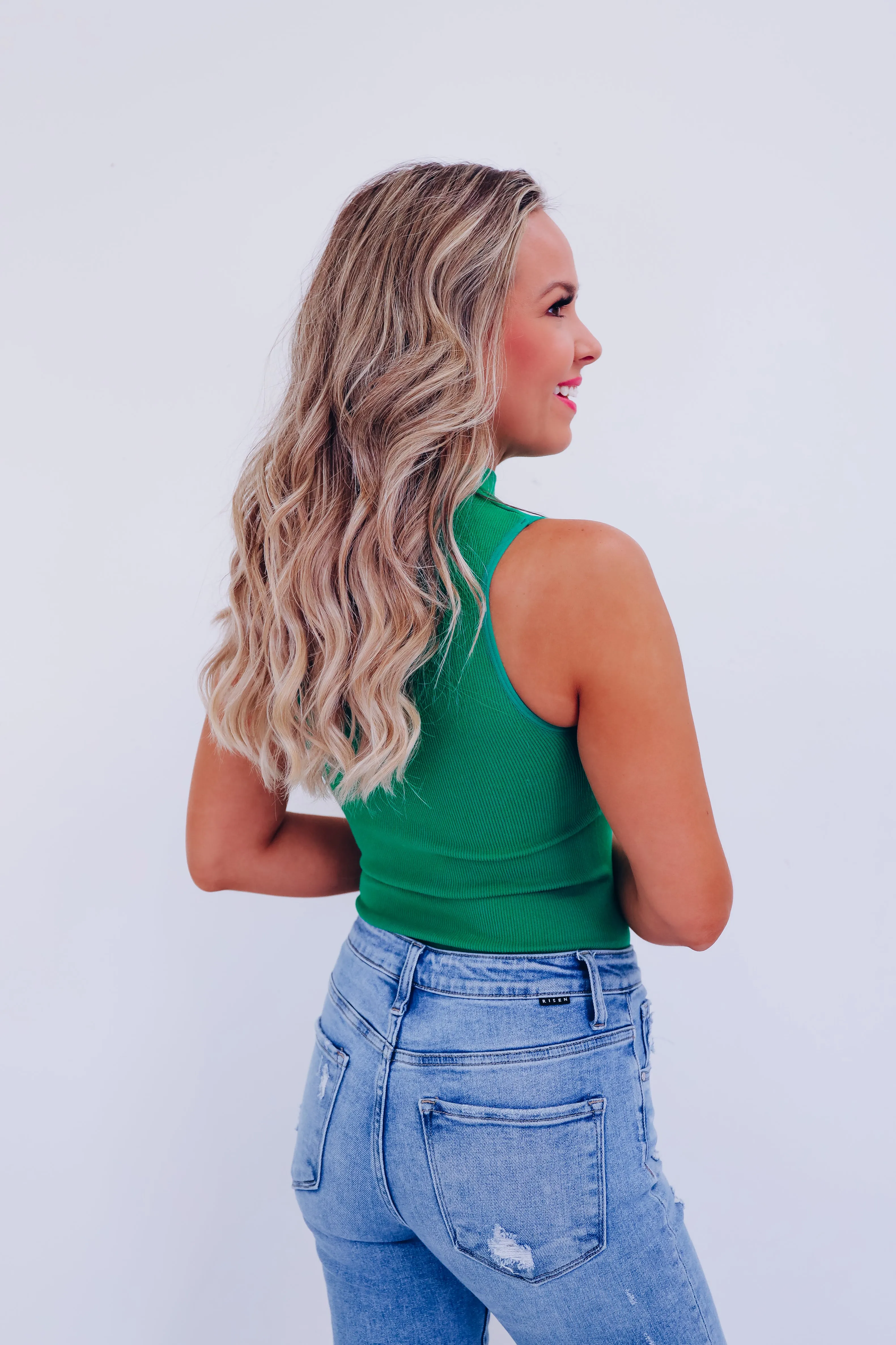 Always Classy Mock Neck Tank - Green