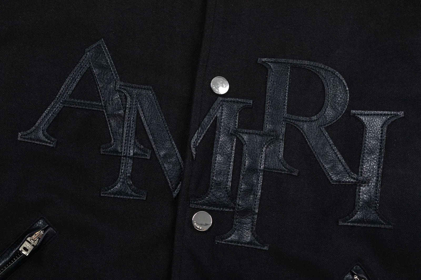 AMlRl Staggered Logo Varsity Jacket
