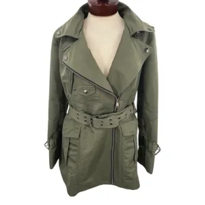 Andrew Marc Women’s Olive Trench Khaki Utility Jacket Size Large