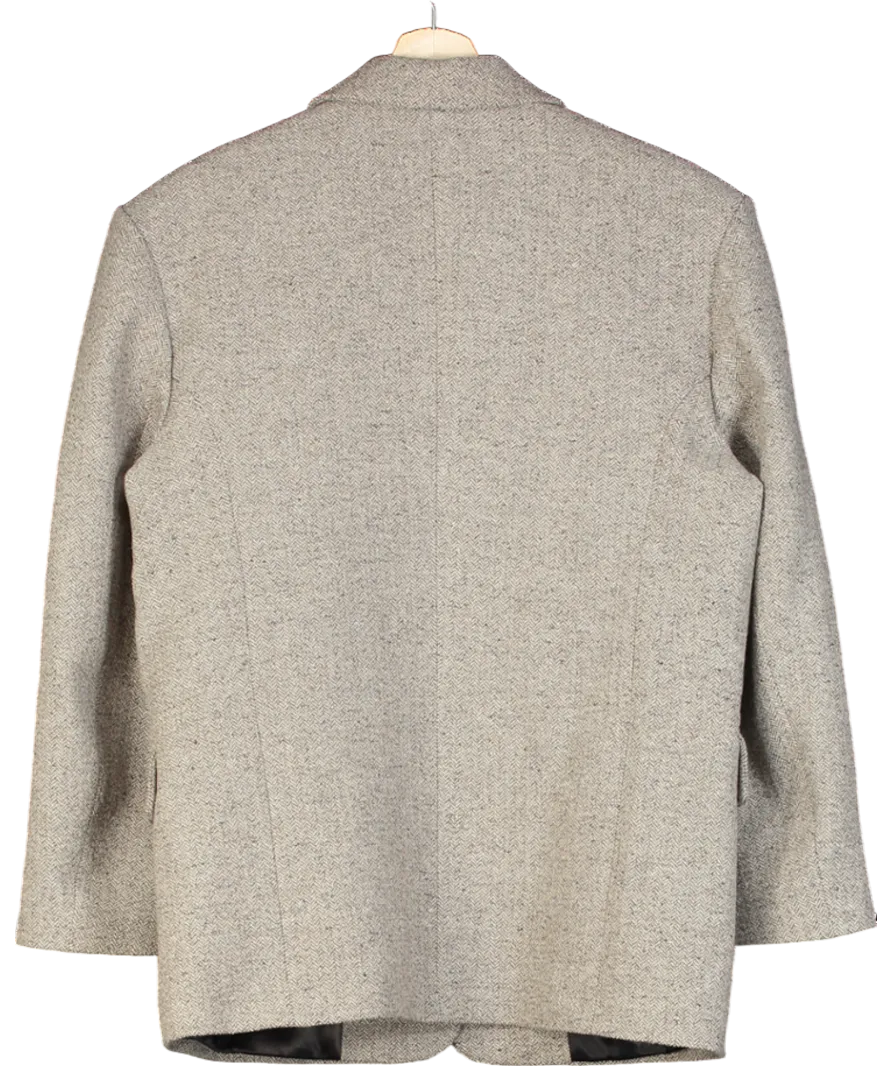 Anine Bing Brown Quinn Herringbone Single Breasted Blazer UK S