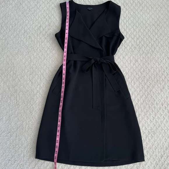Ann Taylor Sleeveless Trench Wrap Dress Black Size 8