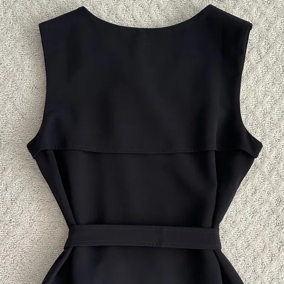 Ann Taylor Sleeveless Trench Wrap Dress Black Size 8