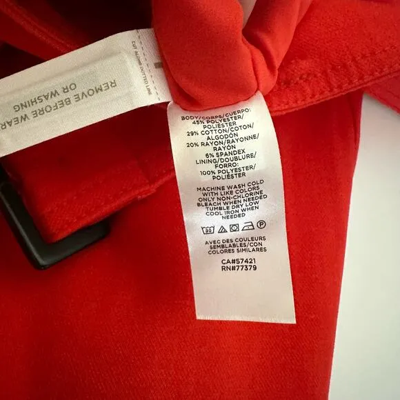 Ann Taylor Trench Pencil Red Belted Button Skirt NWT Size 12