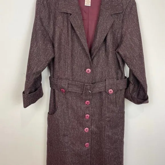 ANNI KUAN Tweed Trench Coat size 8