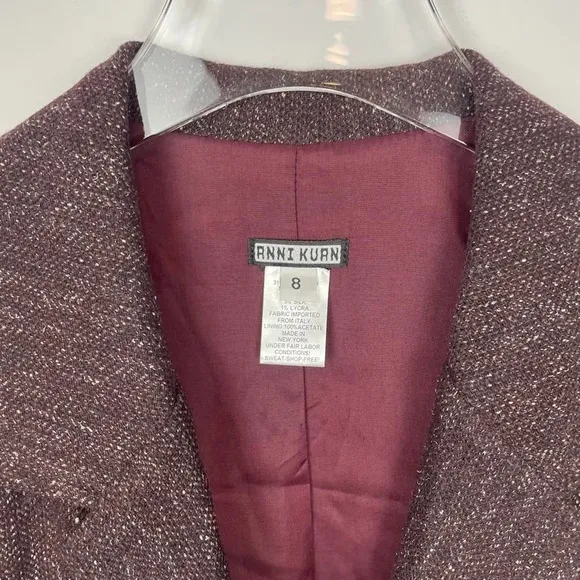 ANNI KUAN Tweed Trench Coat size 8