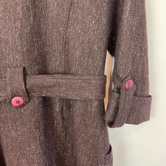 ANNI KUAN Tweed Trench Coat size 8