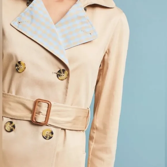 Anthropologie - Gingham-Lined Trench Coat