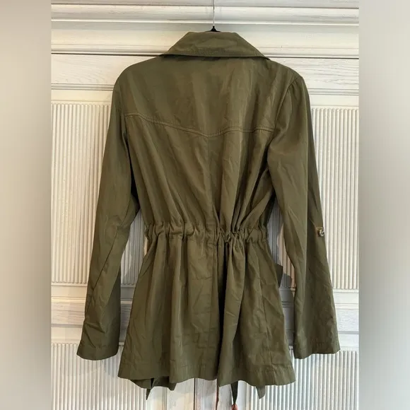 ANTHROPOLOGIE Gisborne Obi Trench Army Green Jacket, Small