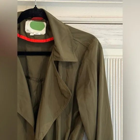 ANTHROPOLOGIE Gisborne Obi Trench Army Green Jacket, Small