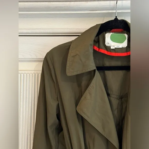 ANTHROPOLOGIE Gisborne Obi Trench Army Green Jacket, Small
