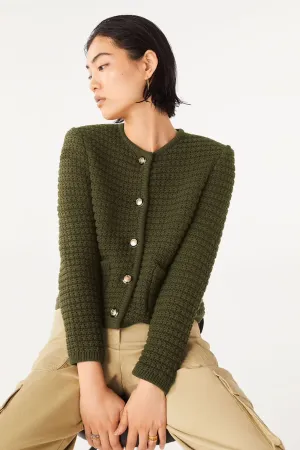 Ba&sh Gaspard Cardigan in Kaki