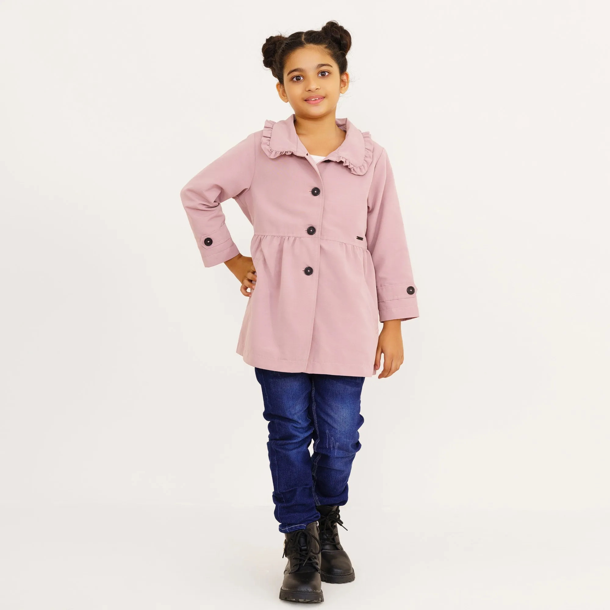 Baby Girls Peach Pink Trench Coat