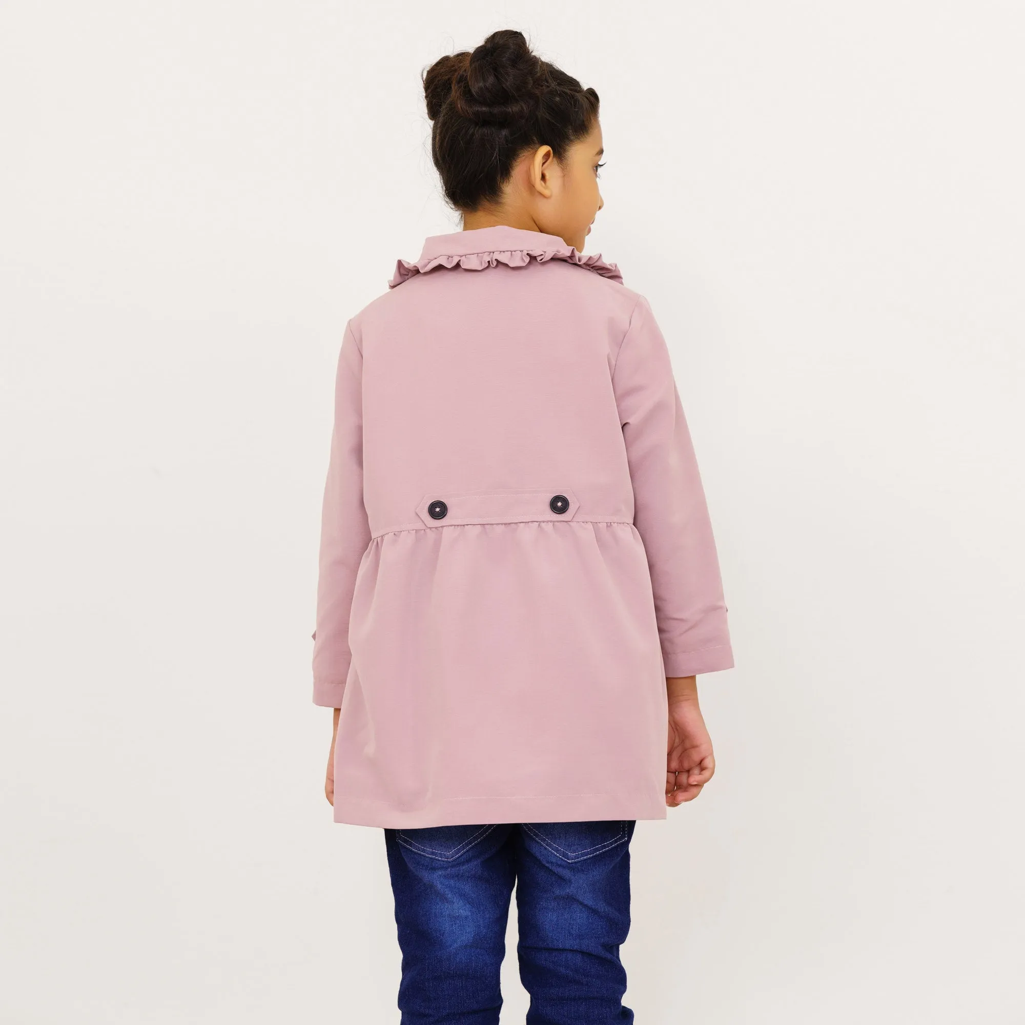 Baby Girls Peach Pink Trench Coat