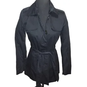 Banana Republic Belted Trench Coat Black sz XS