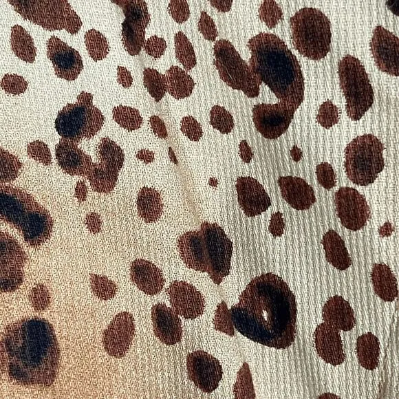Bandolino Animal Print Corduroy Belted Trench Coat Leopard Womens Size 8 Leopard