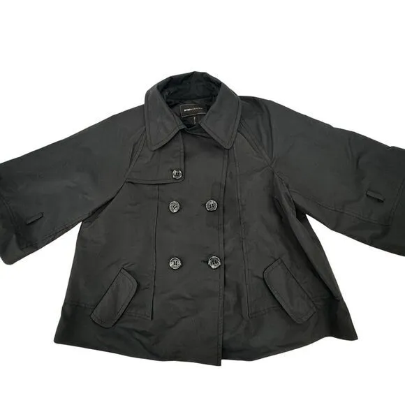 BCBG Maxazria Belted Trench Coat Jacket‎ Cropped Button Front Y2K Women's Sz M