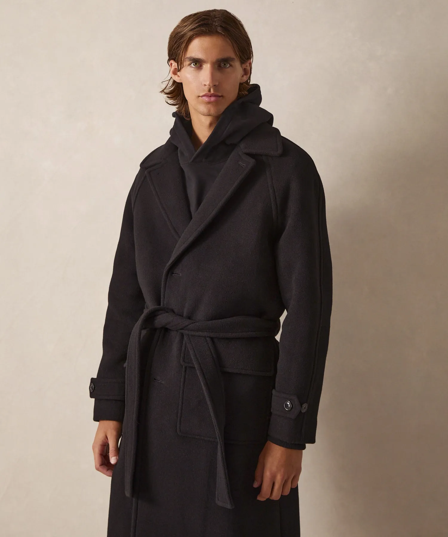 Belted Balmacaan in Black