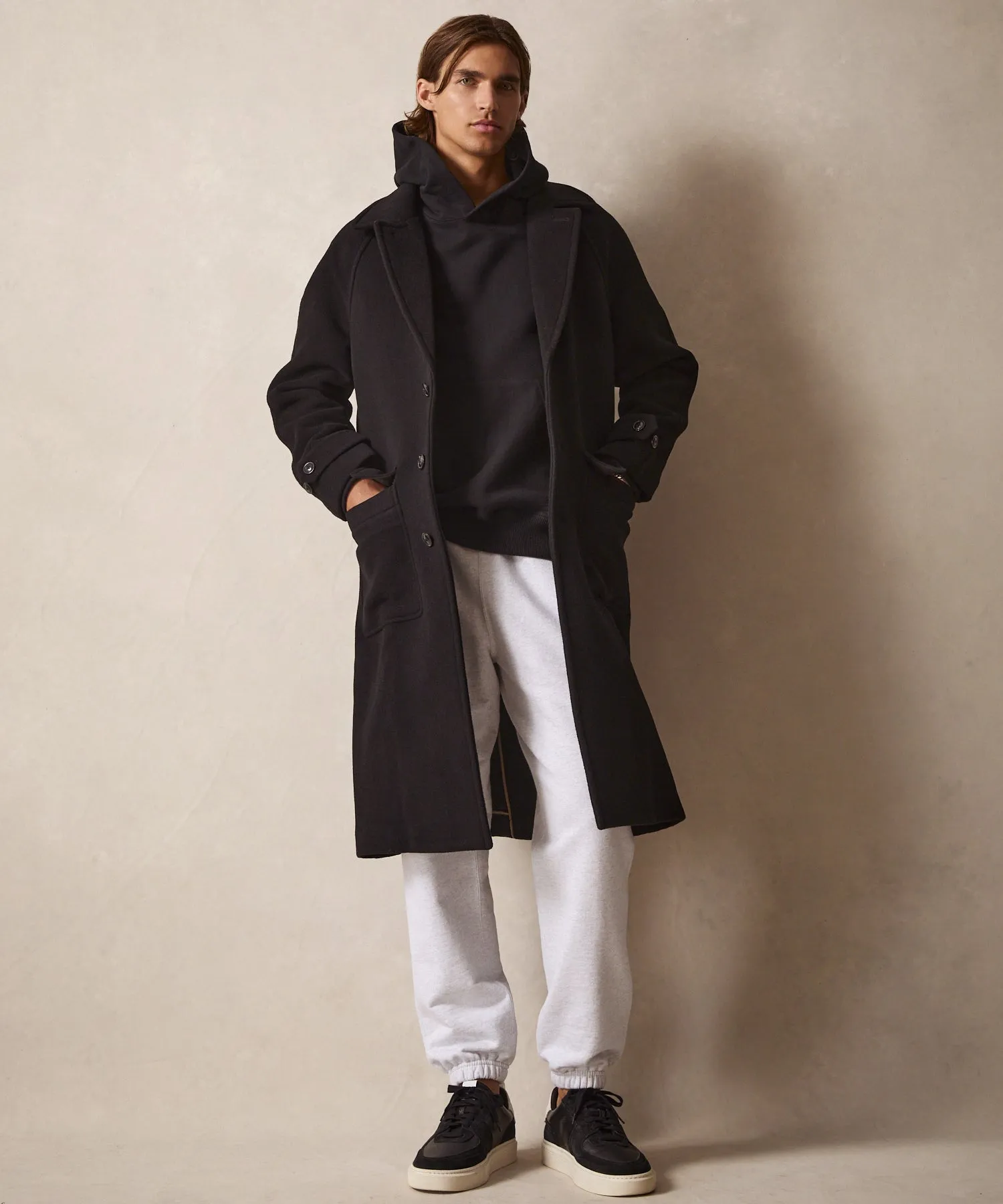 Belted Balmacaan in Black