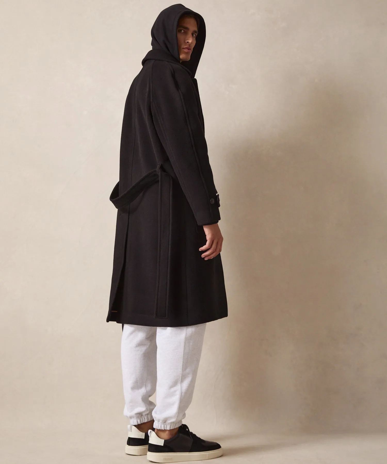 Belted Balmacaan in Black