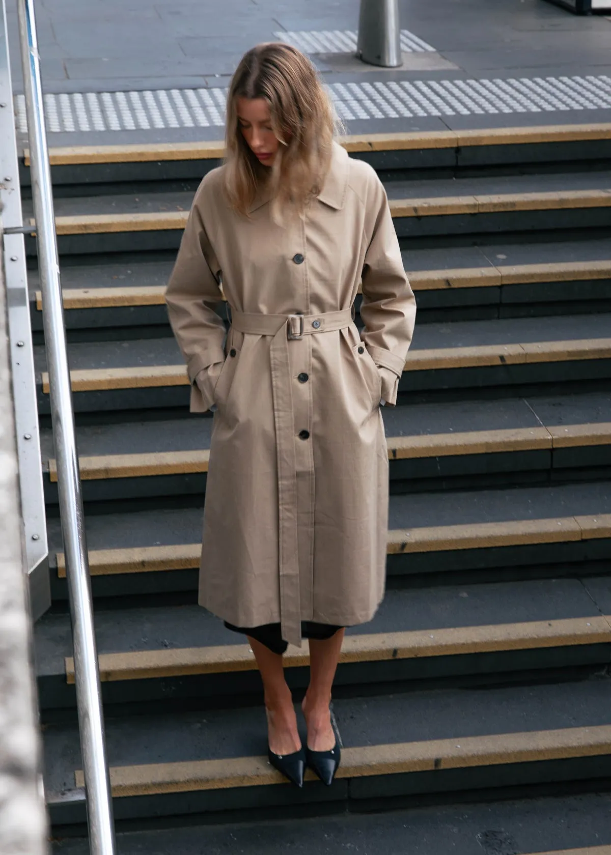 Belted Trench Coat - Tan
