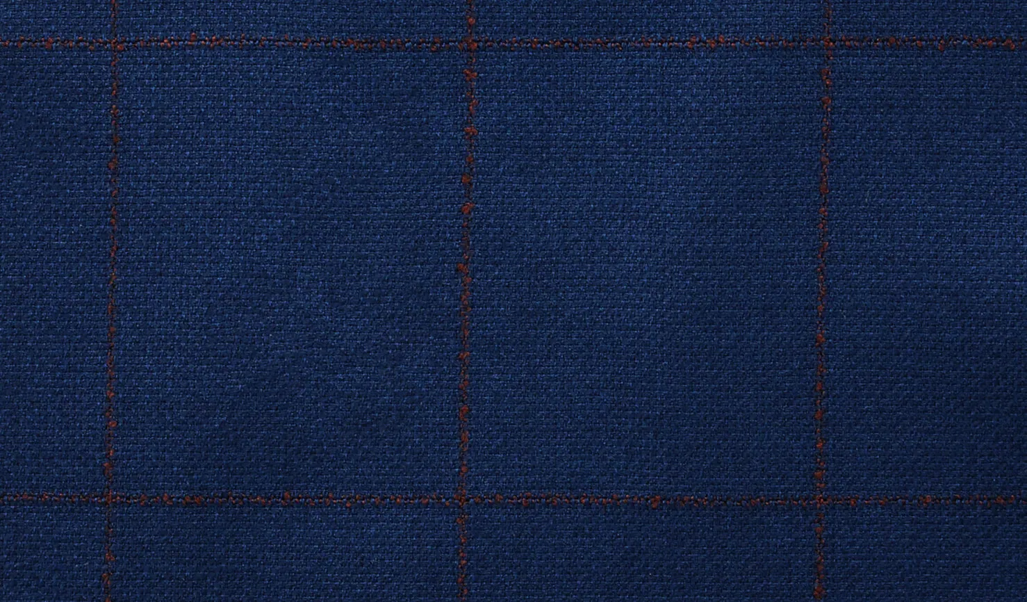 Blue with Brown Windowpane Regular Double Breast Suit