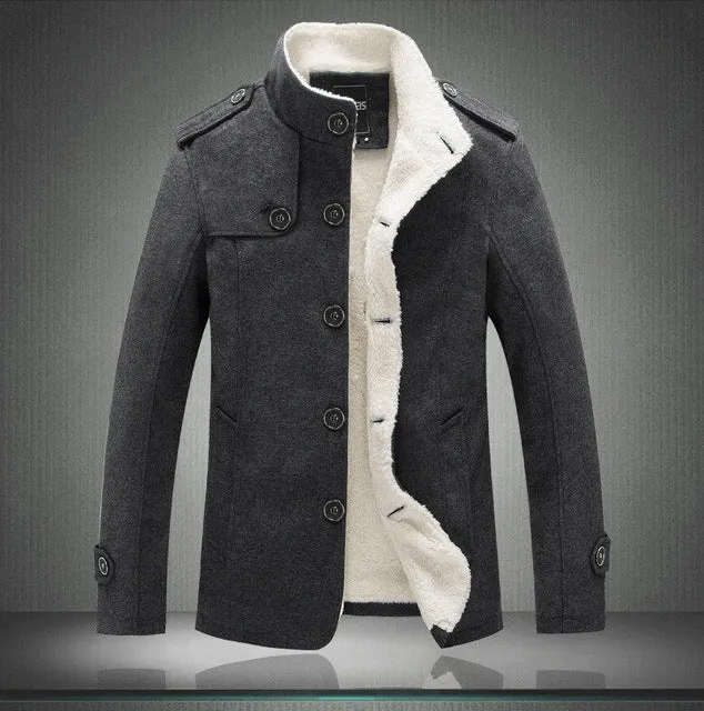 BOLUBAO Winter Men Coat Fashion Brand Clothing Fleece Lined Thick Warm Woolen Overcoat Male Wool Blend Men's Coat