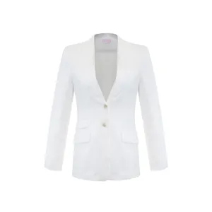 Bonnie Blazer - 100% Linen Optic White