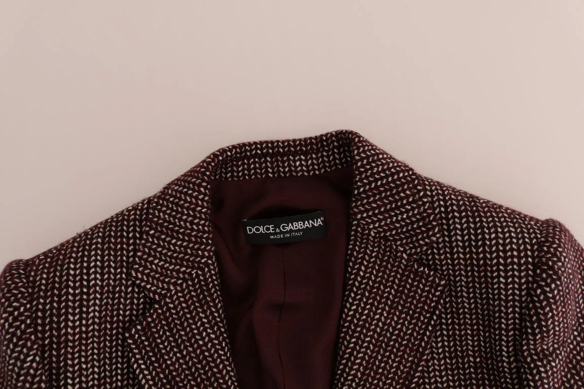 Bordeaux Wool Classic Tweed Coat