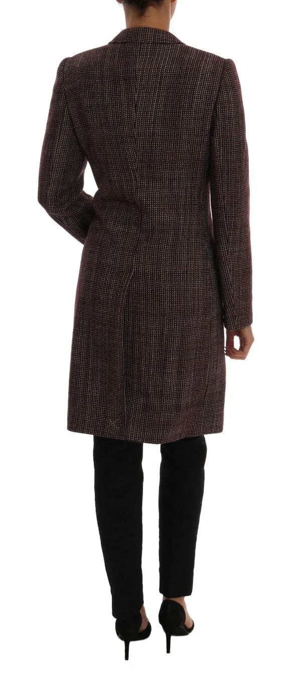Bordeaux Wool Classic Tweed Coat