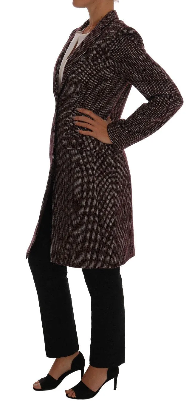 Bordeaux Wool Classic Tweed Coat