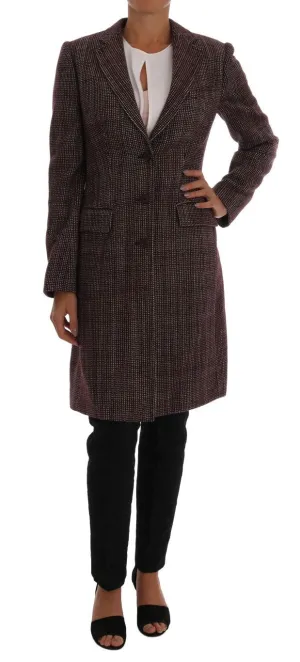 Bordeaux Wool Classic Tweed Coat