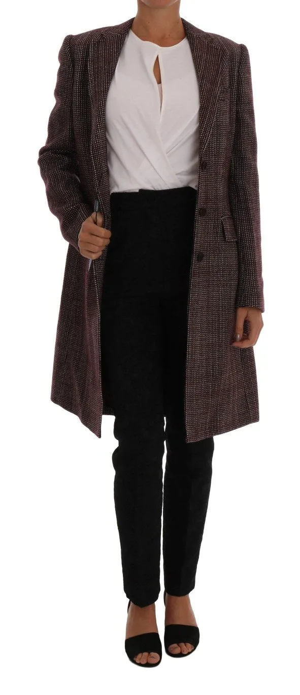 Bordeaux Wool Classic Tweed Coat