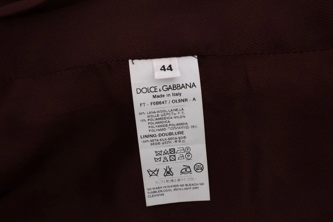 Bordeaux Wool Classic Tweed Coat