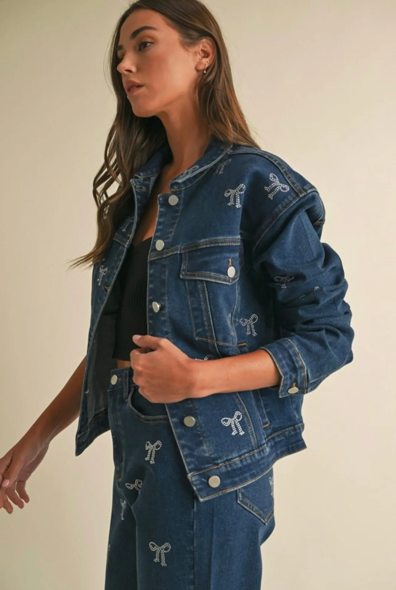 BOW DENIM JACKET