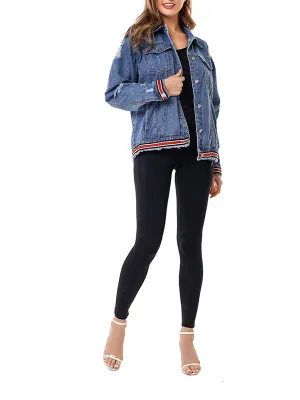 Broken Hole Loose Fashion Denim Jacket Female