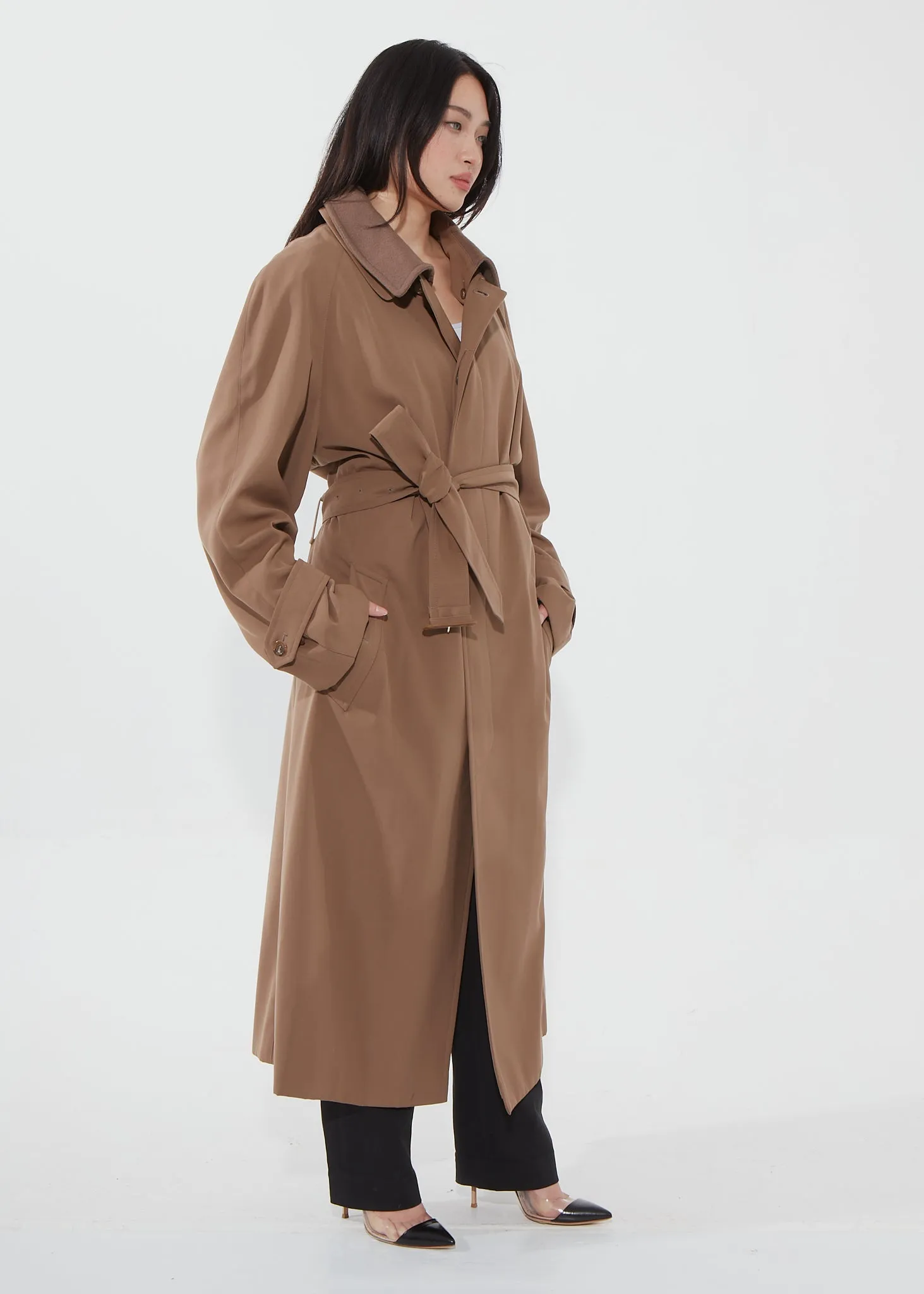 Burberry Brown Garbadine Classic Trench Coat - XL