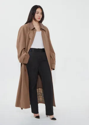 Burberry Brown Garbadine Classic Trench Coat - XL
