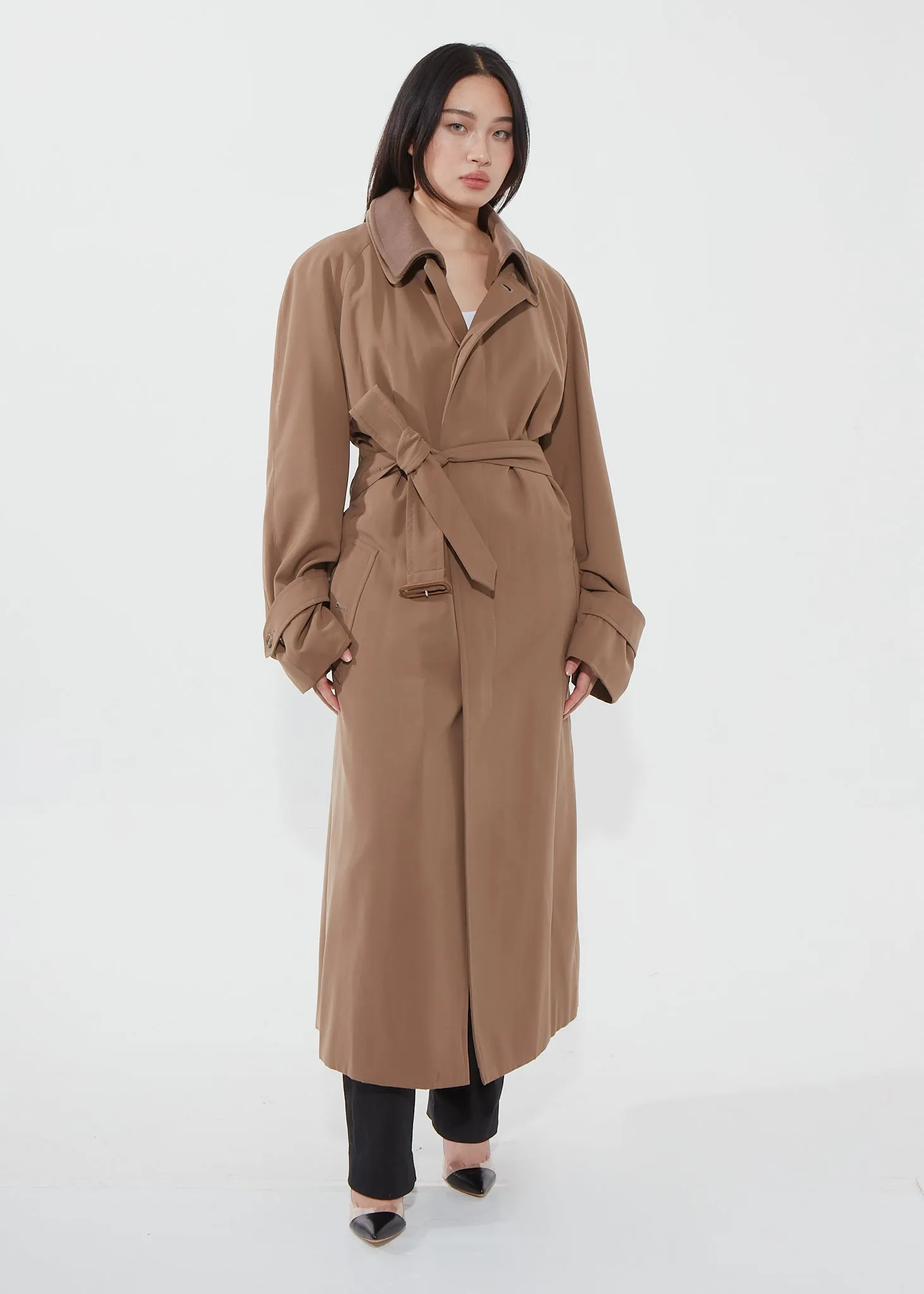 Burberry Brown Garbadine Classic Trench Coat - XL