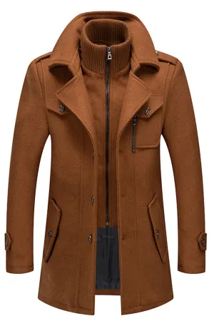 Business woolen coat fashion double collar cold-resistant woolen men's coat