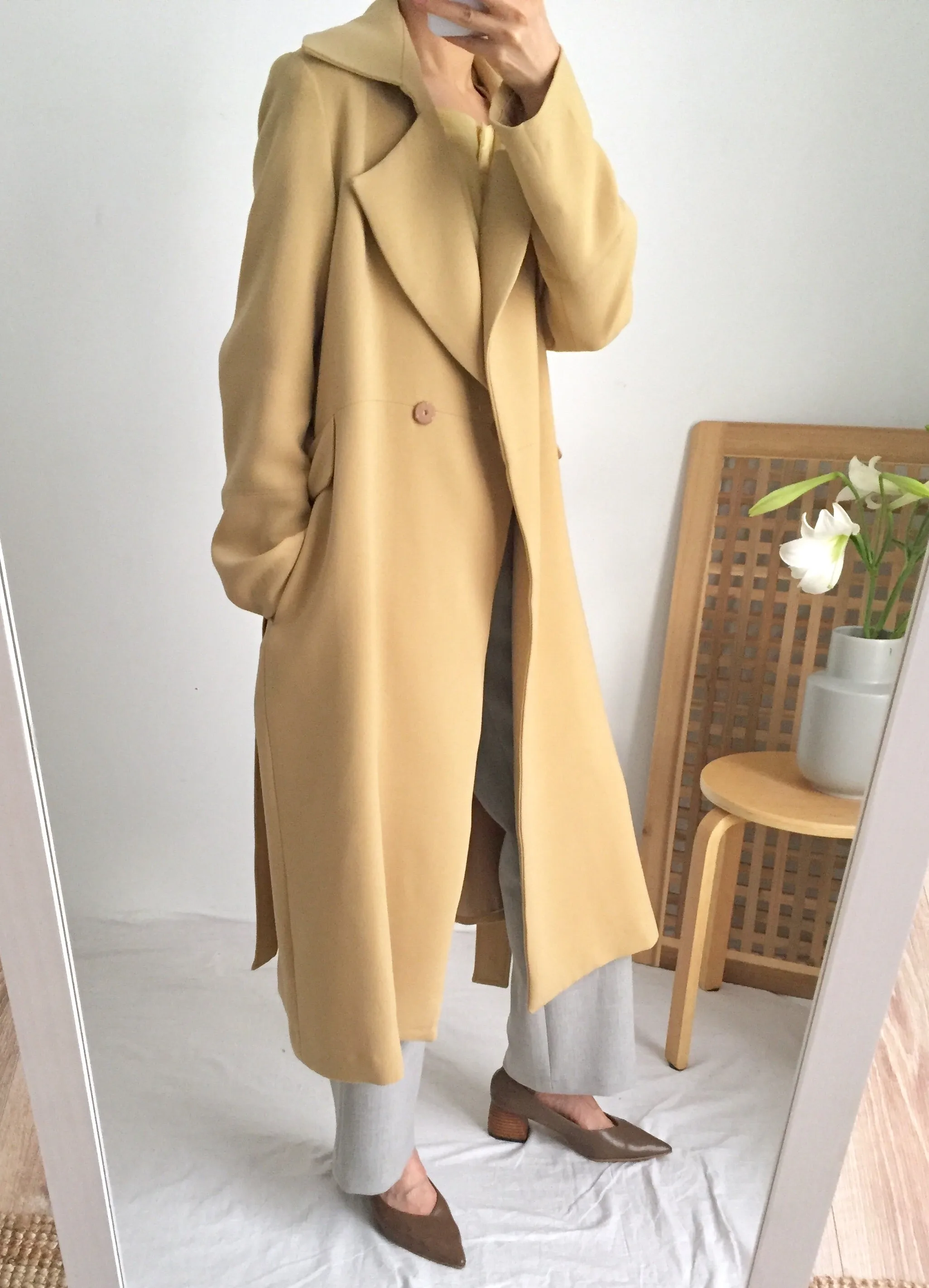 butterscotch trench coat (limited edition,fabric is imported from Japan)